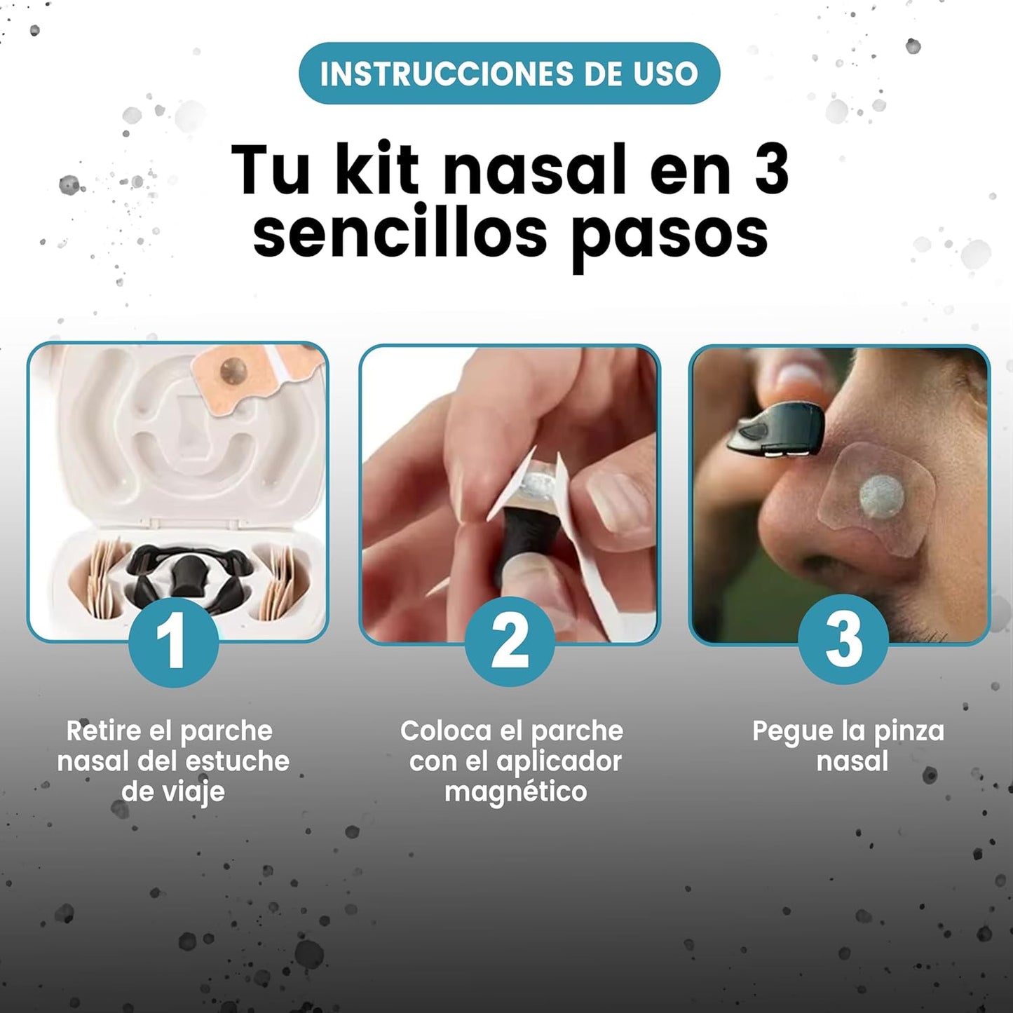 ยฎ Tiras Nasales Magnรฉticas + Estuche De Almacenamiento Para Kit De Respiraciรณn Antironquidos | Mejora El Sueรฑo Y La Respiraciรณn | Incluye 20 Parches, 2 Bandas Nasales Y 1 Aplicador Magnรฉtico