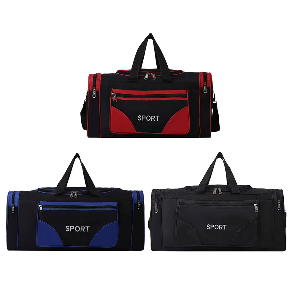 Oxford Fitness Bag Large Capacity Sports Backpack Purse Wear-Resistant Adjustable Shoulder Strap with Zipper for Travel Swimming