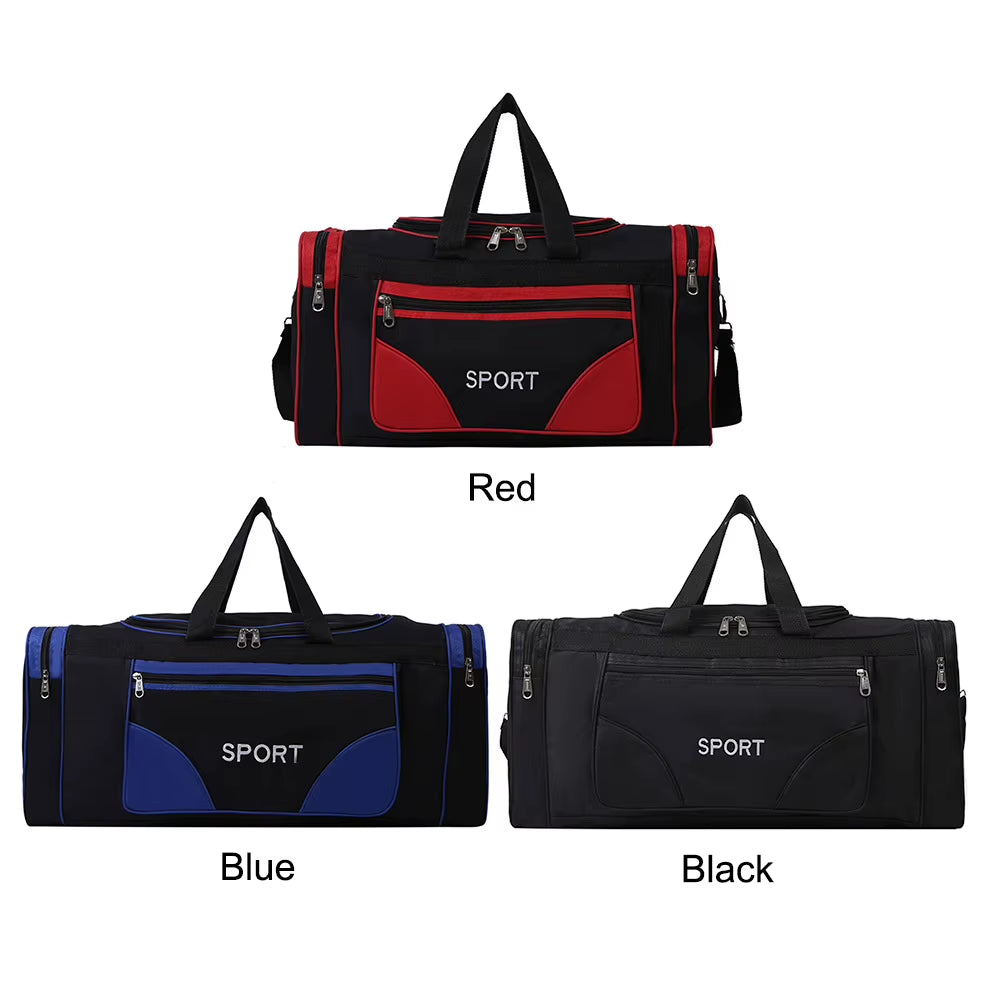 Oxford Fitness Bag Large Capacity Sports Backpack Purse Wear-Resistant Adjustable Shoulder Strap with Zipper for Travel Swimming