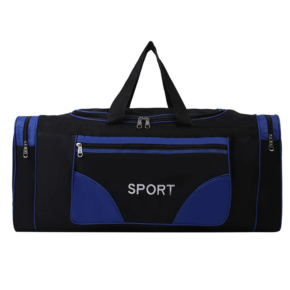 Oxford Fitness Bag Large Capacity Sports Backpack Purse Wear-Resistant Adjustable Shoulder Strap with Zipper for Travel Swimming