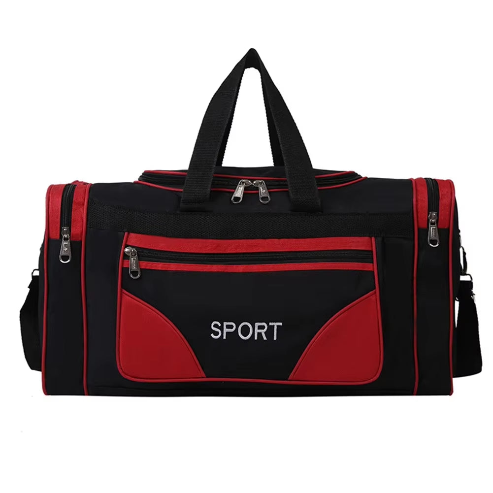 Oxford Fitness Bag Large Capacity Sports Backpack Purse Wear-Resistant Adjustable Shoulder Strap with Zipper for Travel Swimming