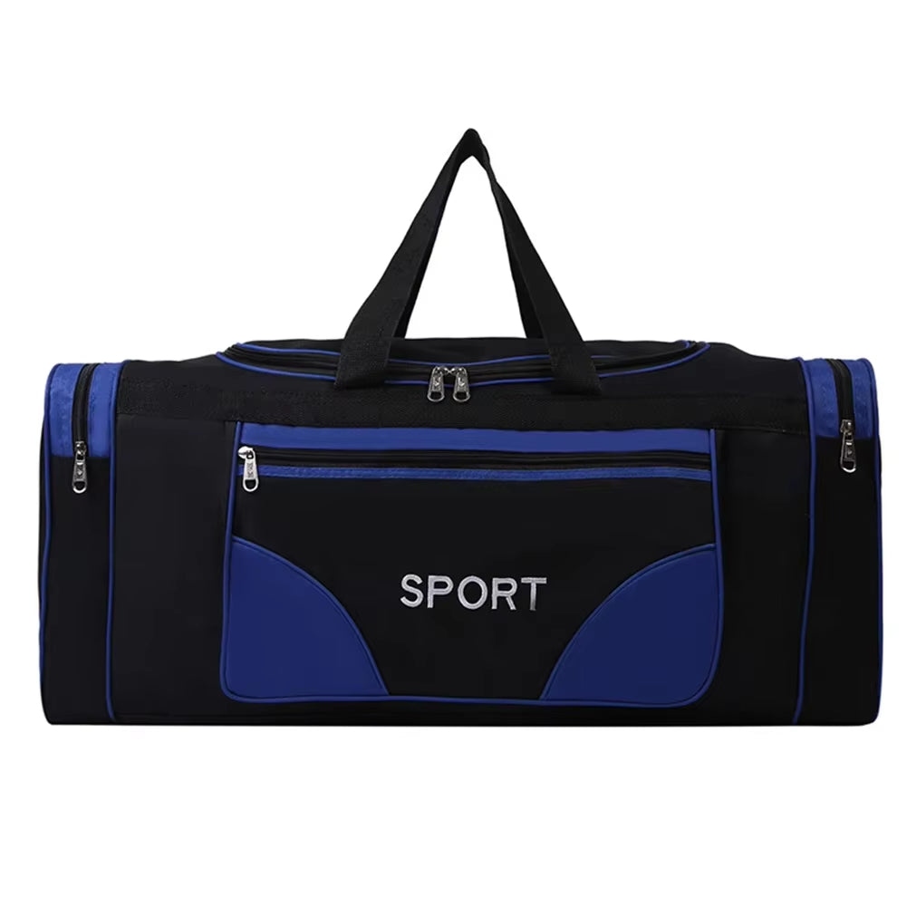 Oxford Fitness Bag Large Capacity Sports Backpack Purse Wear-Resistant Adjustable Shoulder Strap with Zipper for Travel Swimming