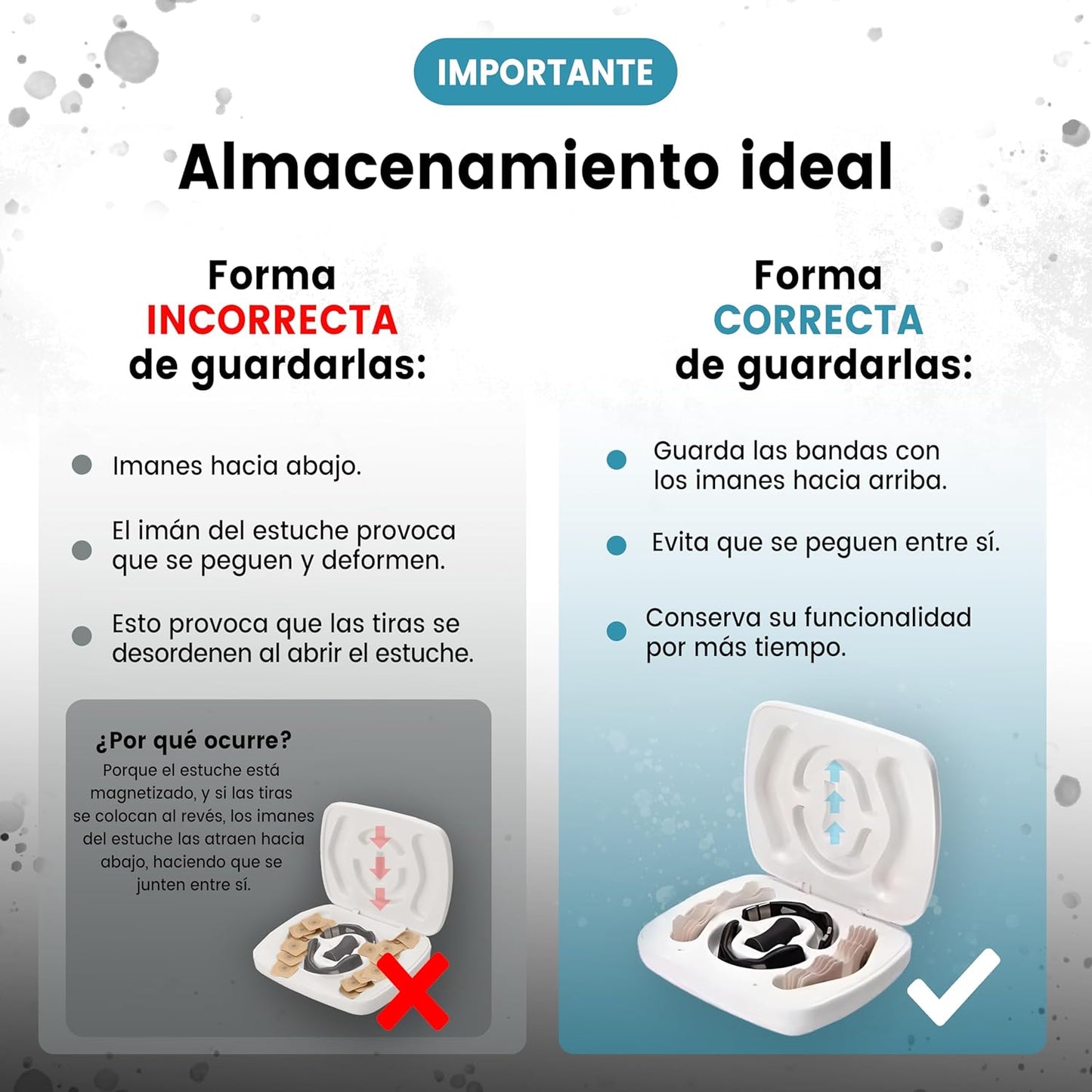 ® Tiras Nasales Magnéticas + Estuche De Almacenamiento Para Kit De Respiración Antironquidos | Mejora El Sueño Y La Respiración | Incluye 20 Parches, 2 Bandas Nasales Y 1 Aplicador Magnético
