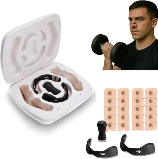 ® Tiras Nasales Magnéticas + Estuche De Almacenamiento Para Kit De Respiración Antironquidos | Mejora El Sueño Y La Respiración | Incluye 20 Parches, 2 Bandas Nasales Y 1 Aplicador Magnético